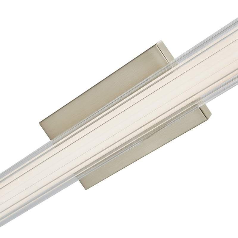 Abra Lighting Macie 1 Light 24" Fluted Clear Glass Vanity, Nickel