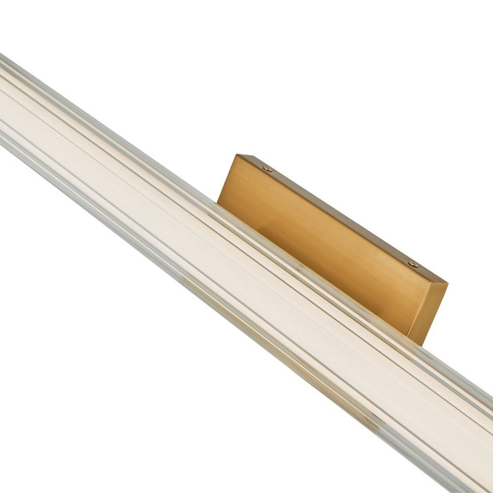 Abra Lighting Macie 1 Light 30" Fluted Clear Glass Vanity, Brass
