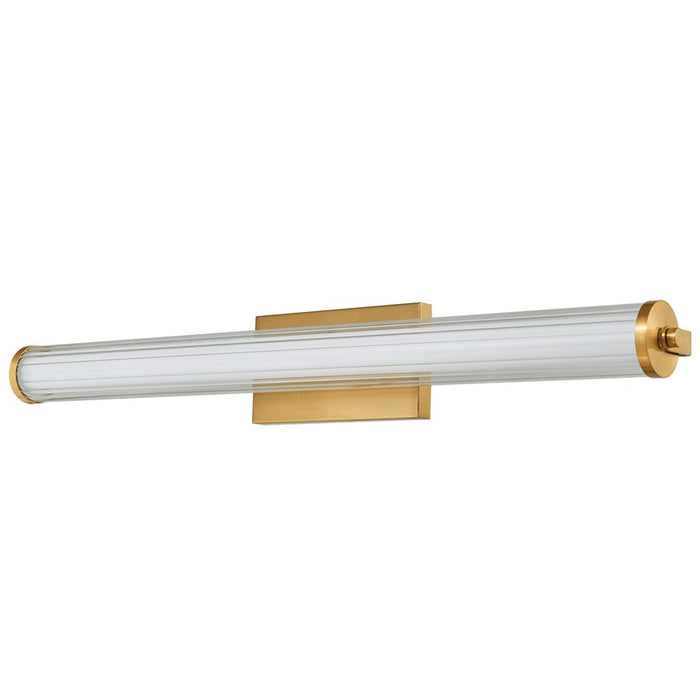 Abra Lighting Macie 1 Light 30" Fluted Clear Glass Vanity, Brass
