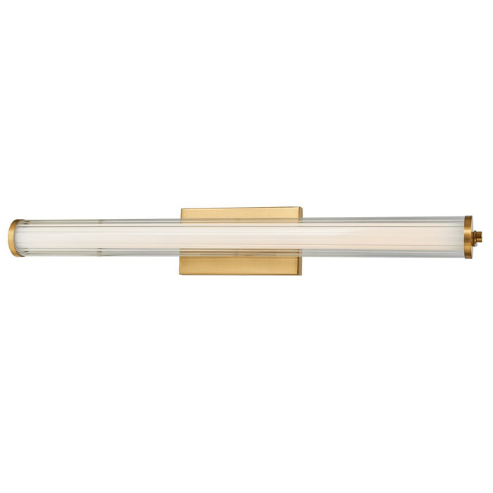 Abra Lighting Macie 1 Light 30" Fluted Clear Glass Vanity, Brass