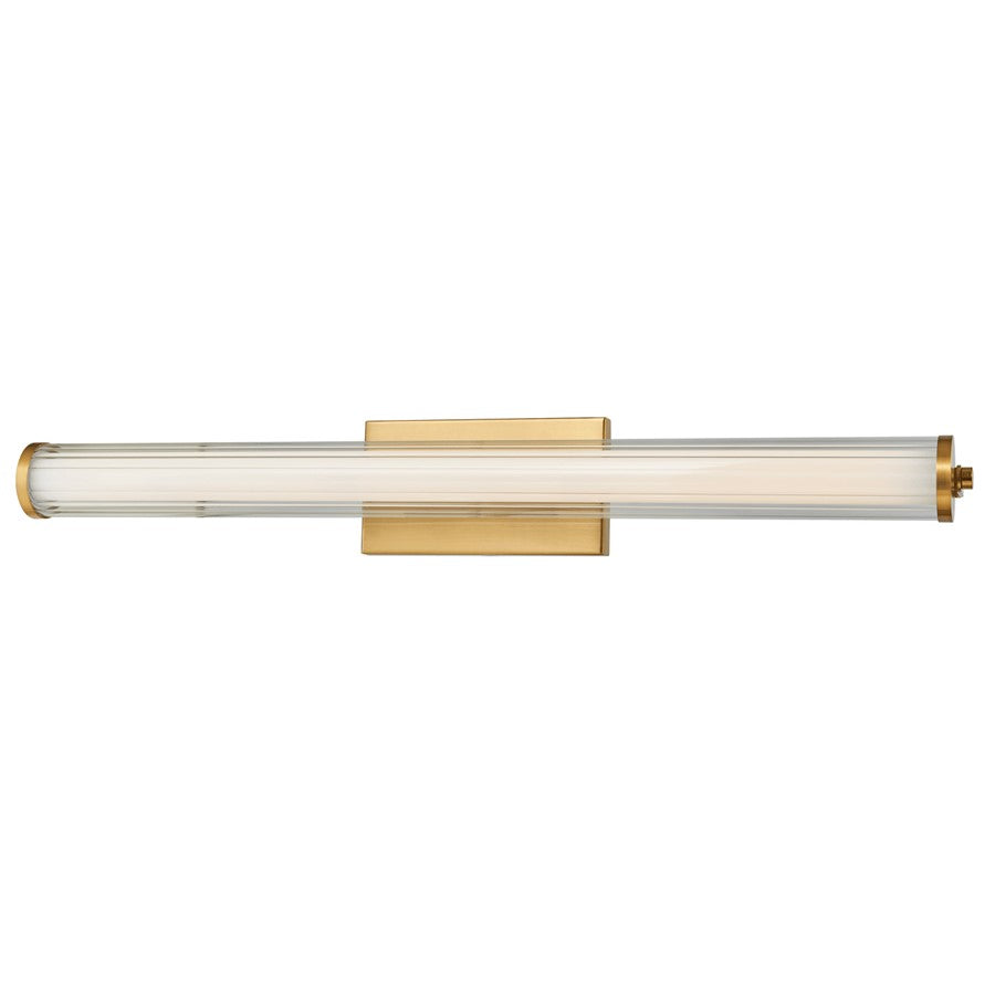 Abra Lighting Macie 1 Light 30" Fluted Clear Glass Vanity, Brass