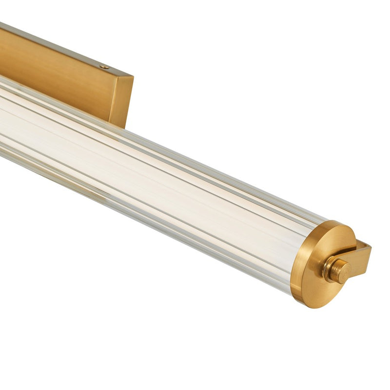 Abra Lighting Macie 1 Light 30" Fluted Clear Glass Vanity, Brass