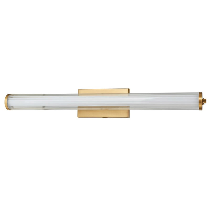 Abra Lighting Macie 1 Light 30" Fluted Clear Glass Vanity, Brass