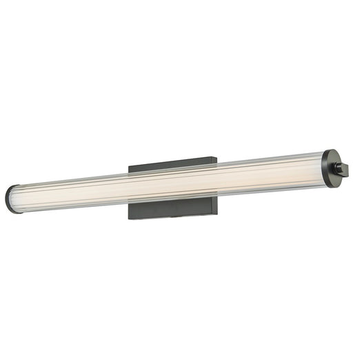 Abra Lighting Macie 1 Light 30" Fluted Clear Glass Vanity, Black
