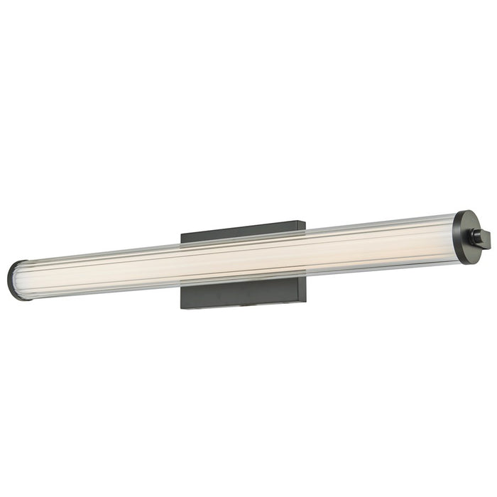 Abra Lighting Macie 1 Light 30" Fluted Clear Glass Vanity, Black