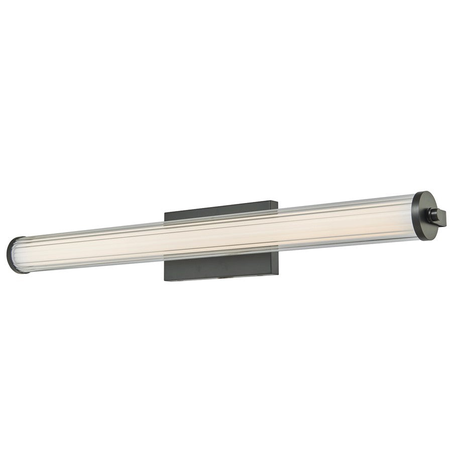 Abra Lighting Macie 1 Light 30" Fluted Clear Glass Vanity, Black