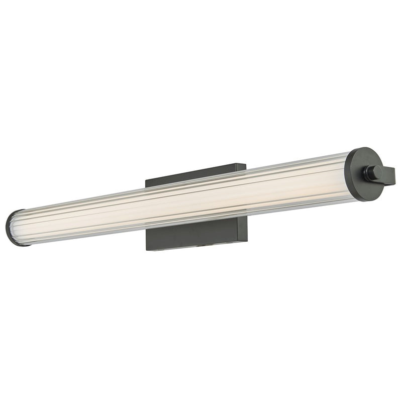 Abra Lighting Macie 1 Light 30" Fluted Clear Glass Vanity, Black