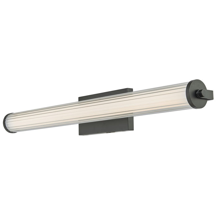 Abra Lighting Macie 1 Light 30" Fluted Clear Glass Vanity, Black