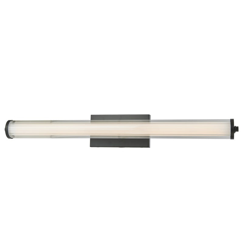 Abra Lighting Macie 1 Light 30" Fluted Clear Glass Vanity, Black