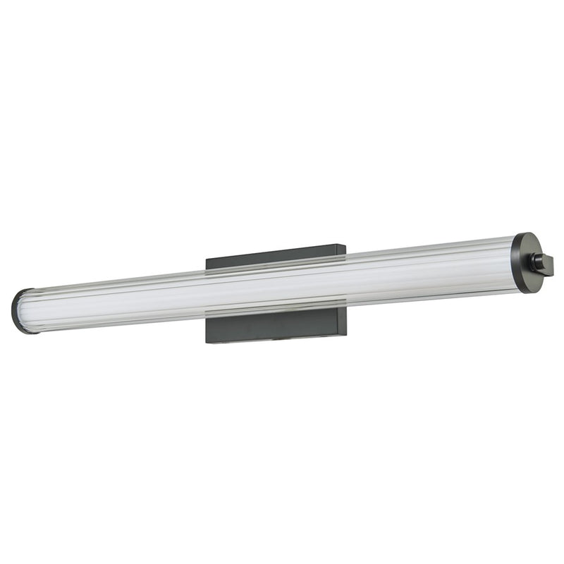 Abra Lighting Macie 1 Light 30" Fluted Clear Glass Vanity, Black