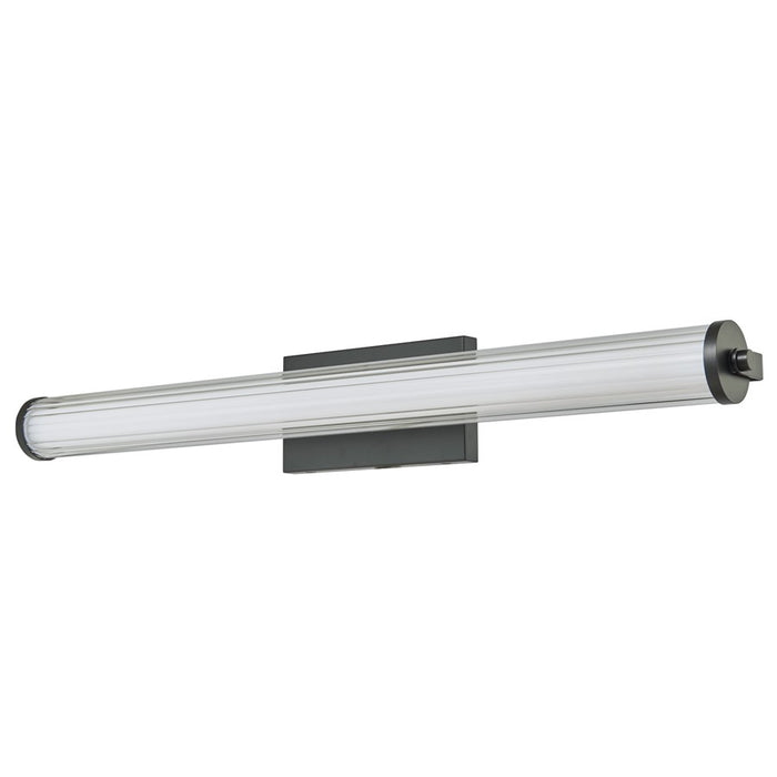 Abra Lighting Macie 1 Light 30" Fluted Clear Glass Vanity, Black