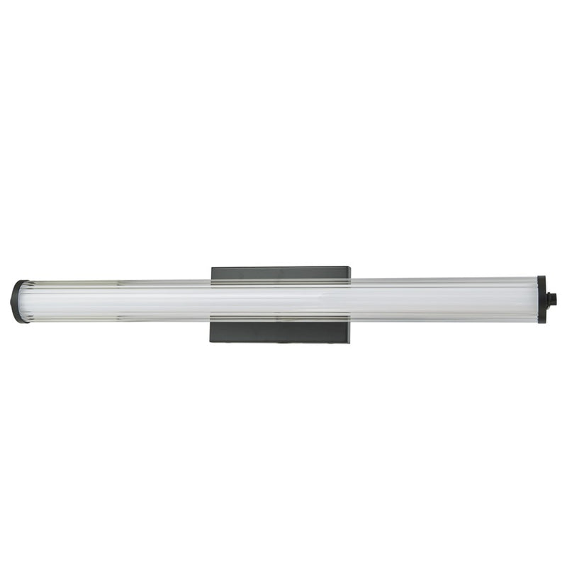 Abra Lighting Macie 1 Light 30" Fluted Clear Glass Vanity, Black