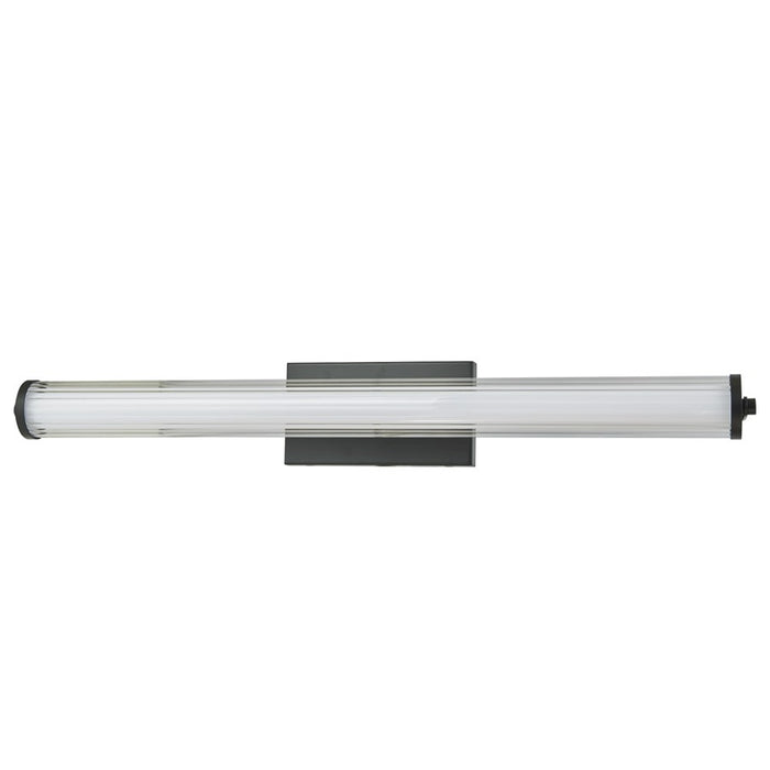 Abra Lighting Macie 1 Light 30" Fluted Clear Glass Vanity, Black