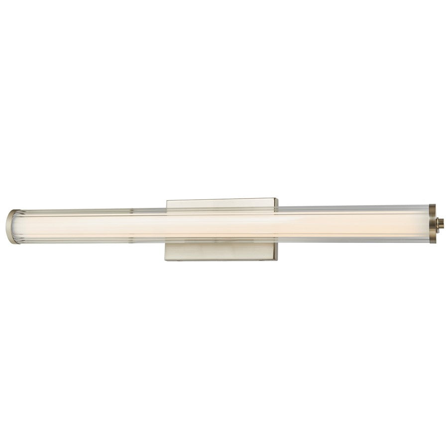 Abra Lighting Macie 1 Light 30" Fluted Clear Glass Vanity, Nickel