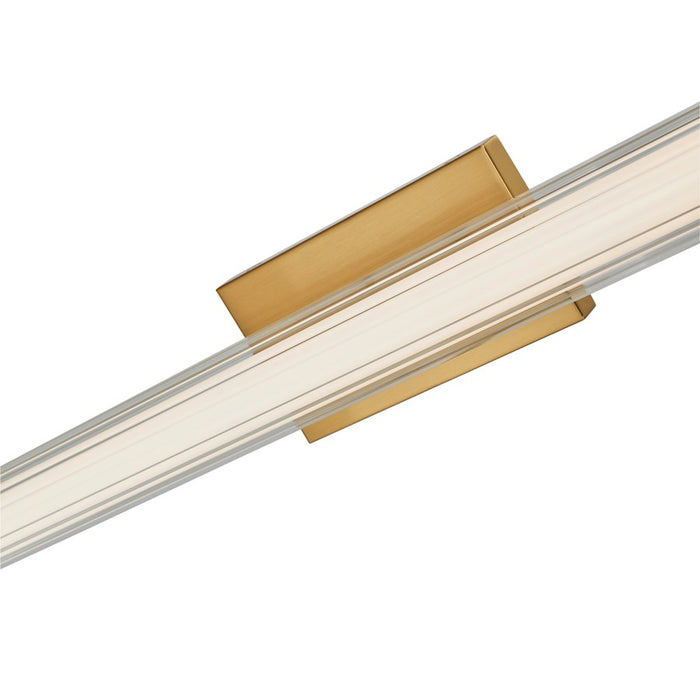 Abra Lighting Macie 1 Light 36" Fluted Clear Glass Vanity, Brass