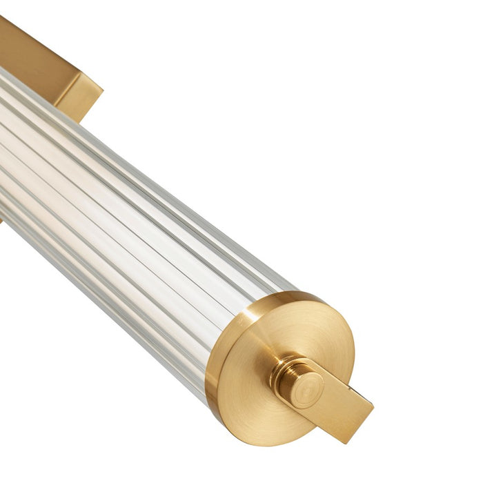 Abra Lighting Macie 1 Light 36" Fluted Clear Glass Vanity, Brass