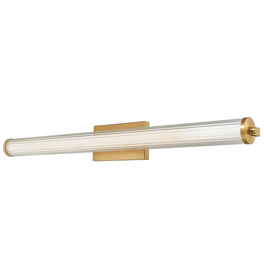 Abra Lighting Macie 1 Light 36" Fluted Clear Glass Vanity, Brass