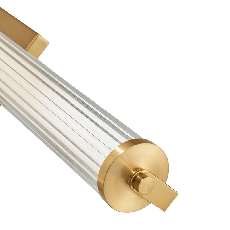 Abra Lighting Macie 1 Light 36" Fluted Clear Glass Vanity, Brass