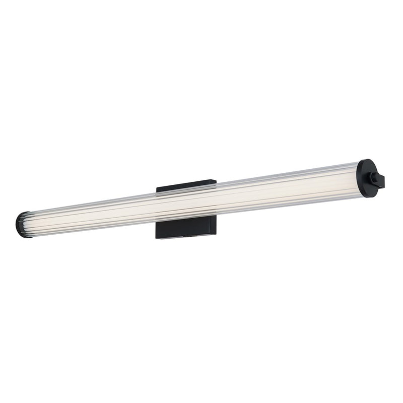 Abra Lighting Macie 1 Light 36" Fluted Clear Glass Vanity, Black