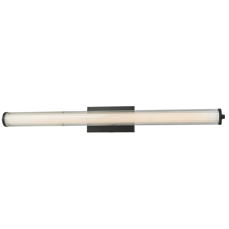 Abra Lighting Macie 1 Light 36" Fluted Clear Glass Vanity, Black