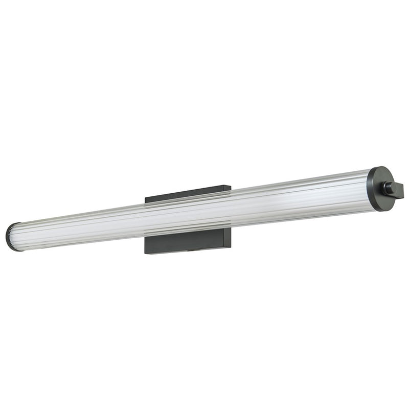 Abra Lighting Macie 1 Light 36" Fluted Clear Glass Vanity, Black
