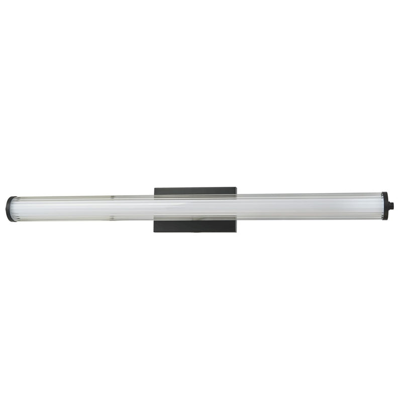 Abra Lighting Macie 1 Light 36" Fluted Clear Glass Vanity, Black