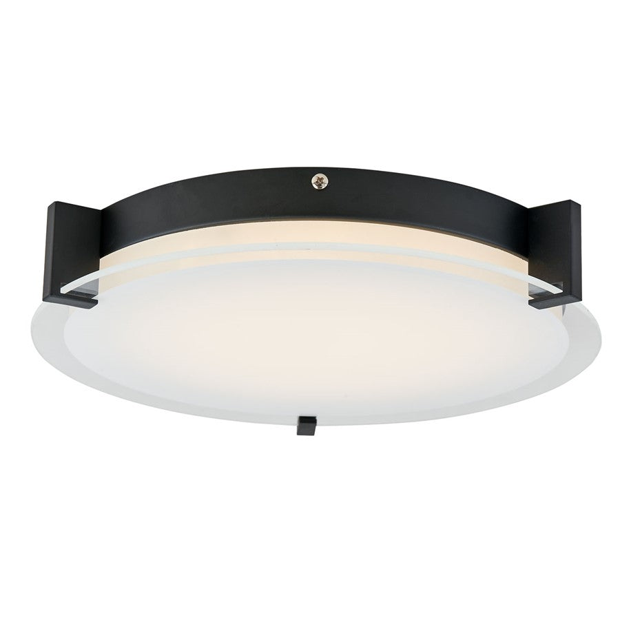 Abra Lighting Matrix 1 Light 12" Flat Round Flushmount, Black