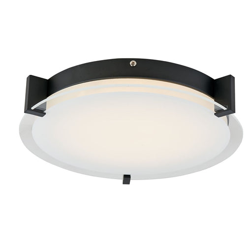 Abra Lighting Matrix 1 Light 12" Flat Round Flushmount, Black