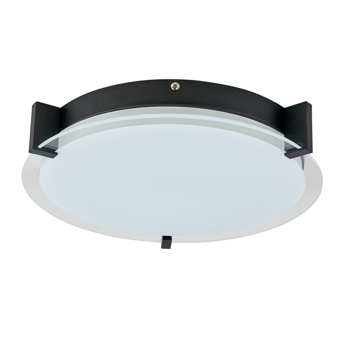 Abra Lighting Matrix 1 Light 12" Flat Round Flushmount, Black
