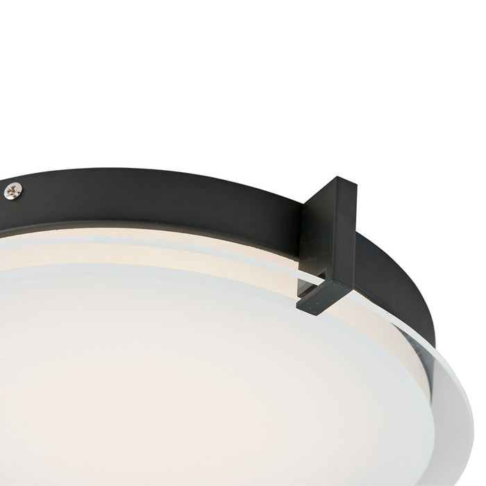 Abra Lighting Matrix 1 Light 12" Flat Round Flushmount, Black