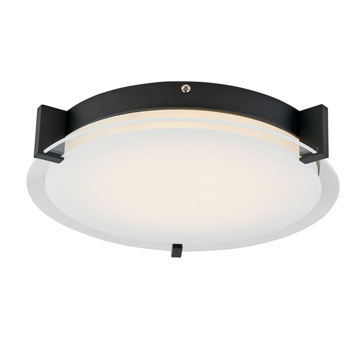 Abra Lighting Matrix 1 Light 12" Flat Round Flushmount, Black