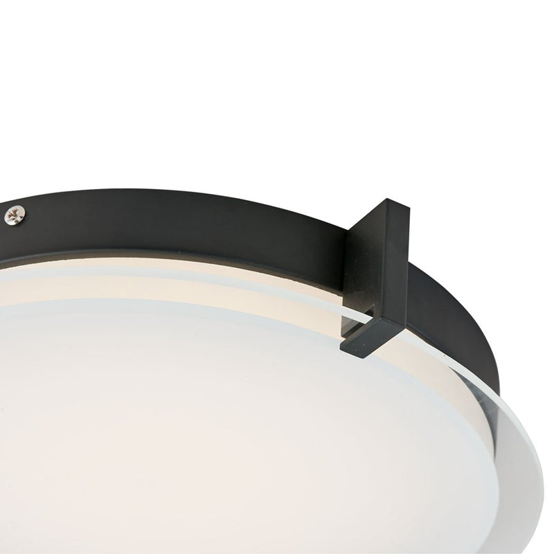 Abra Lighting Matrix 1 Light 12" Flat Round Flushmount, Black