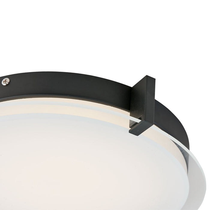 Abra Lighting Matrix 1 Light 12" Flat Round Flushmount, Black