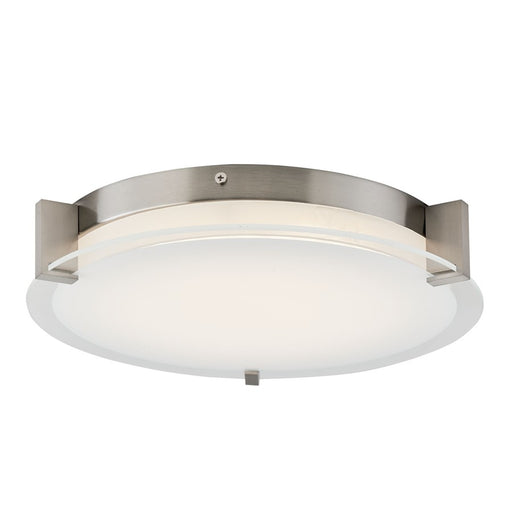 Abra Lighting Matrix 2 Light Flat Round Flushmount, Nickel