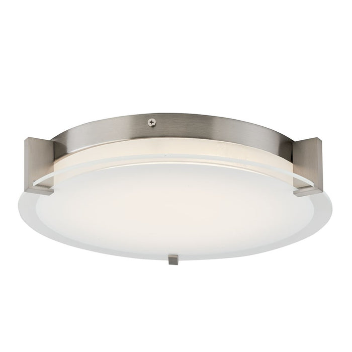 Abra Lighting Matrix 2 Light Flat Round Flushmount, Nickel