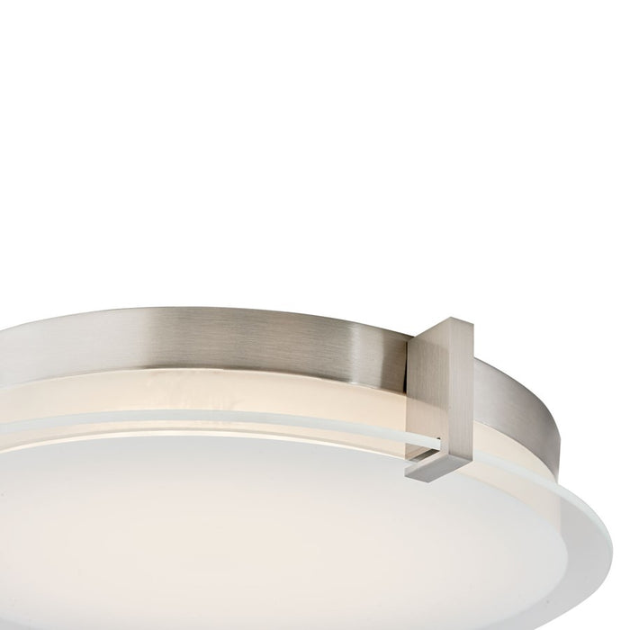 Abra Lighting Matrix 2 Light Flat Round Flushmount, Nickel