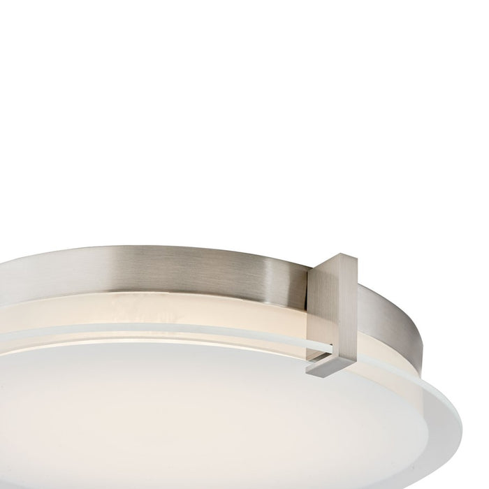 Abra Lighting Matrix 2 Light Flat Round Flushmount, Nickel