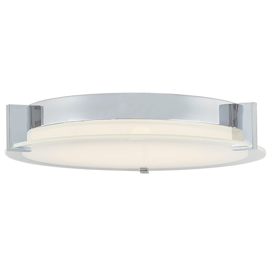 Abra Lighting Matrix 3 Light Flat Round Flushmount, Chrome
