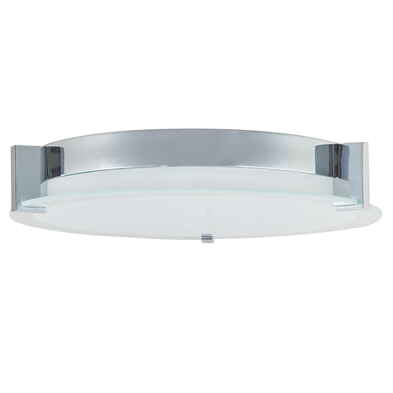 Abra Lighting Matrix 3 Light Flat Round Flushmount, Chrome