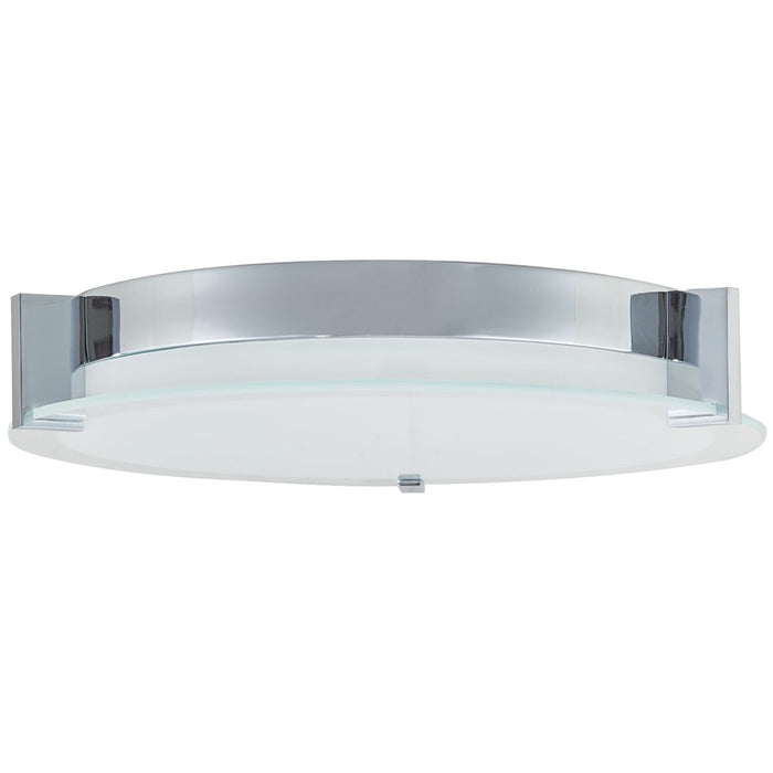 Abra Lighting Matrix 3 Light Flat Round Flushmount, Chrome