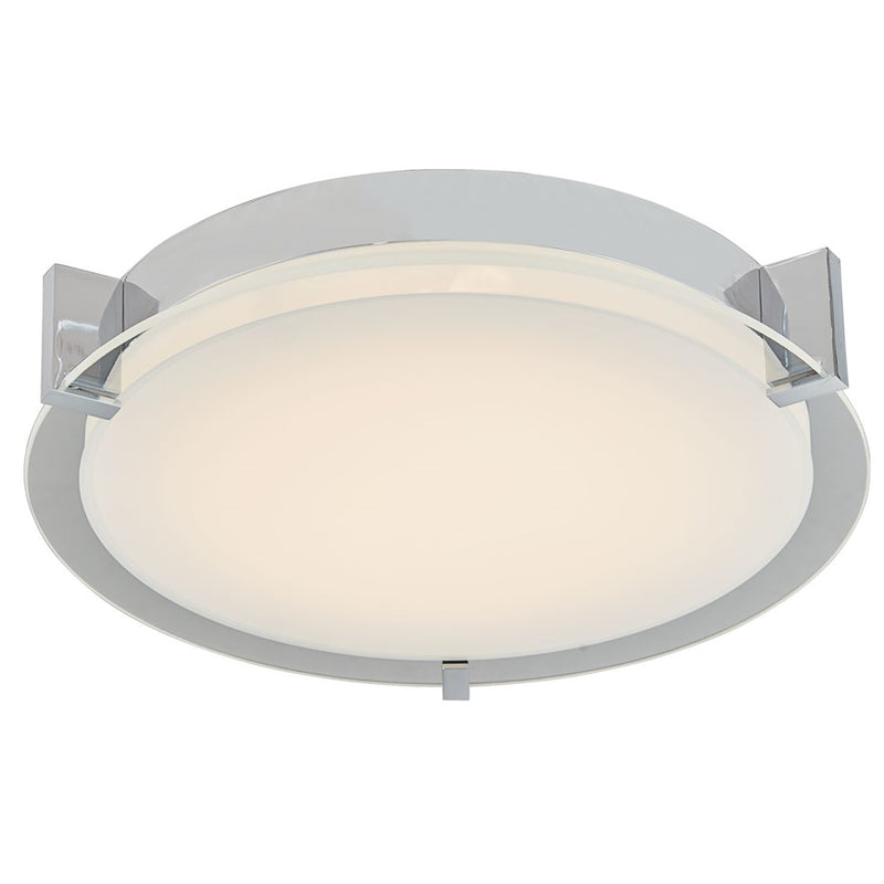 Abra Lighting Matrix 3 Light Flat Round Flushmount, Chrome