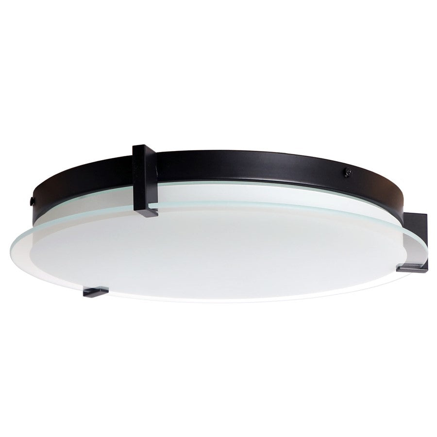Abra Lighting Matrix 1 Light 14" Flat Round Flushmount, Black