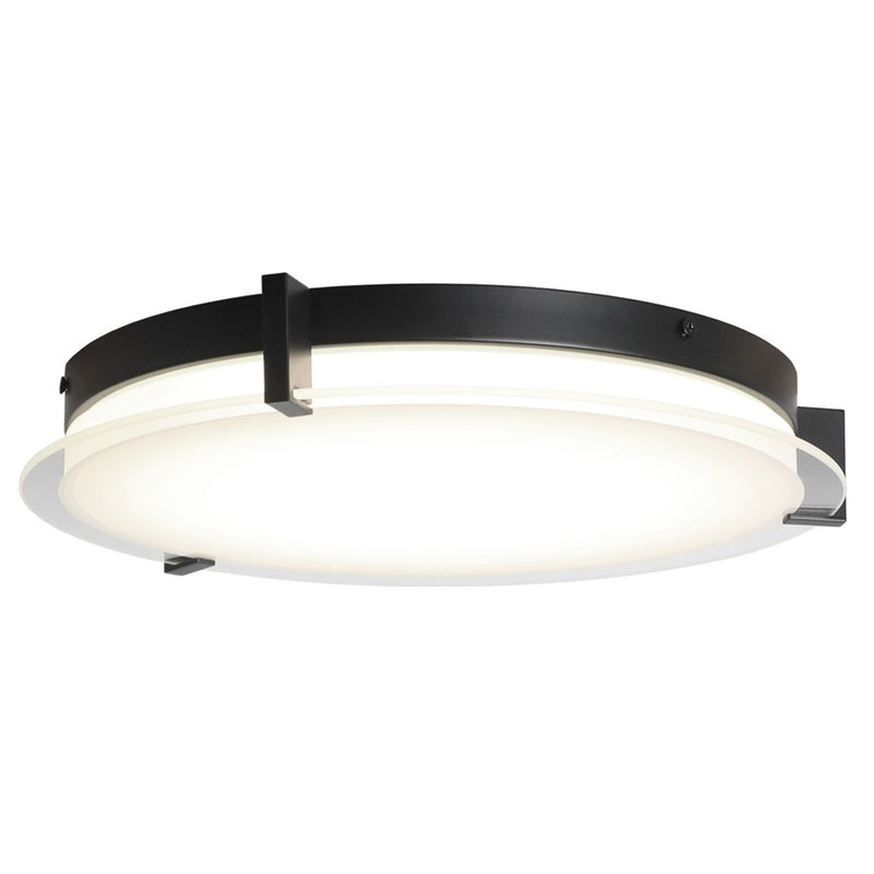 Abra Lighting Matrix 1 Light 14" Flat Round Flushmount, Black