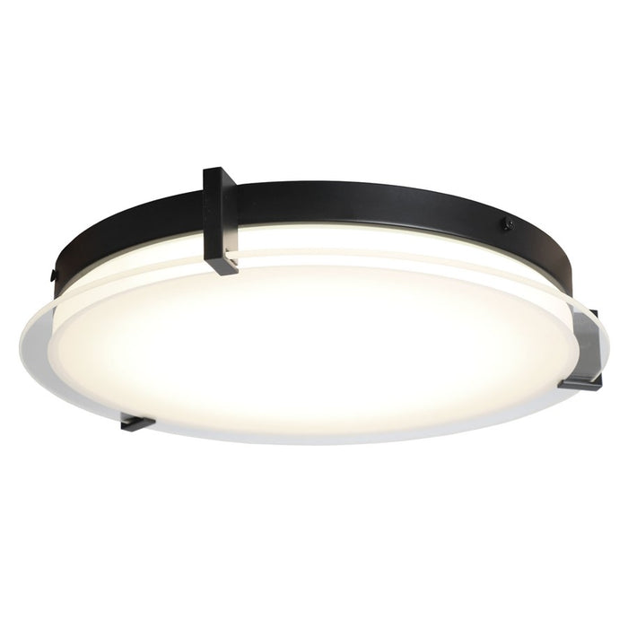 Abra Lighting Matrix 1 Light 14" Flat Round Flushmount, Black