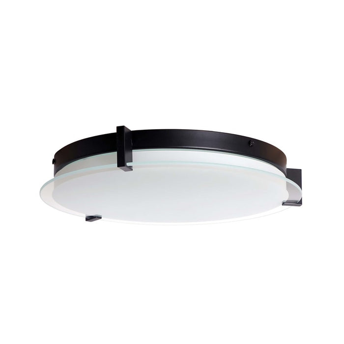 Abra Lighting Matrix 1 Light 14" Flat Round Flushmount, Black