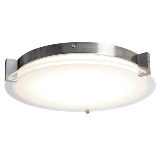 Abra Lighting Matrix 1Lt 14" Flat Round Flushmount, Nickel - 30011FM-BN-MATRIX
