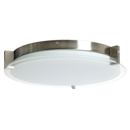 Abra Lighting Matrix 1 Light 14" Flat Round Flushmount, Nickel