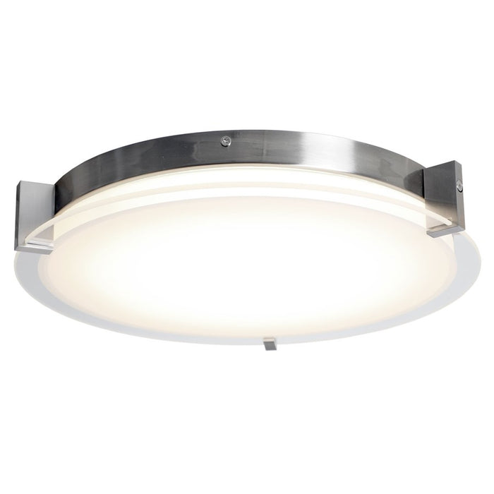 Abra Lighting Matrix 1 Light 14" Flat Round Flushmount, Nickel
