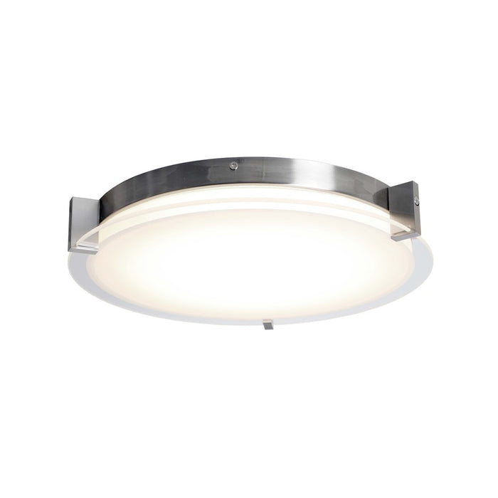 Abra Lighting Matrix 1 Light 14" Flat Round Flushmount, Nickel
