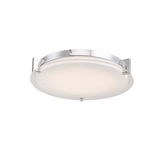 Abra Lighting Matrix 1 Light 14" Flat Round Flushmount, Chrome